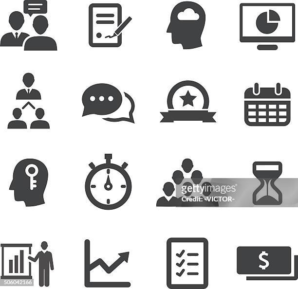 business workflow icon - acme series - surveyor stock illustrations