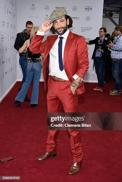 Massimo Sinato attends the Dimitri show during the Mercedes-Benz Fashion Week Berlin Autumn/Winter 2016 at Brandenburg Gate on January 21, 2016 in...