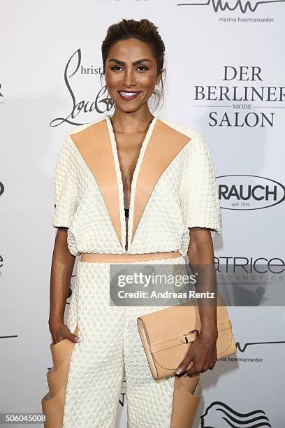 Sabrina Setlur attends the Marina Hoermanseder show as part of Der Berliner Mode Salon during the Mercedes-Benz Fashion Week Berlin Autumn/Winter...