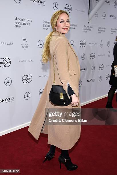 Elna Margret zu Bentheim attends the Dimitri show during the Mercedes-Benz Fashion Week Berlin Autumn/Winter 2016 at Brandenburg Gate on January 21,...