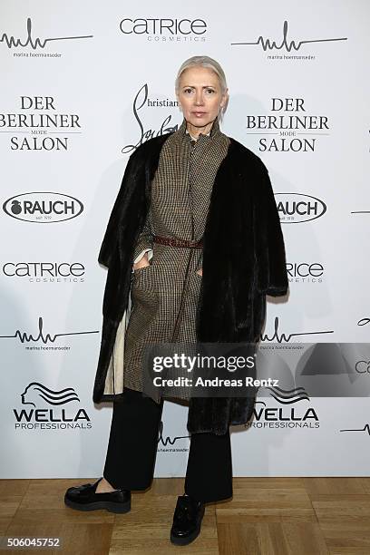 Christiane Arp attends the Marina Hoermanseder show as part of Der Berliner Mode Salon during the Mercedes-Benz Fashion Week Berlin Autumn/Winter...