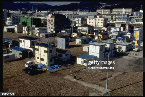 Slow-to-rebuild Nagata ward area, fire-ravaged in Jan. 1995 earthquake, w. Many of its 2000 shoe factories unable to reopen because of zoning laws.