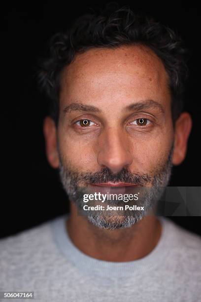 Dimitri Panagiotopoulos is seen backstage ahead of the Dimitri show during the Mercedes-Benz Fashion Week Berlin Autumn/Winter 2016 at Brandenburg...