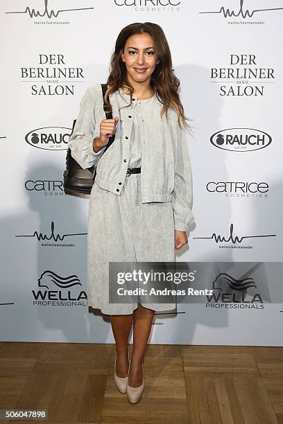 Namika attends the Marina Hoermanseder show as part of Der Berliner Mode Salon during the Mercedes-Benz Fashion Week Berlin Autumn/Winter 2016 at...