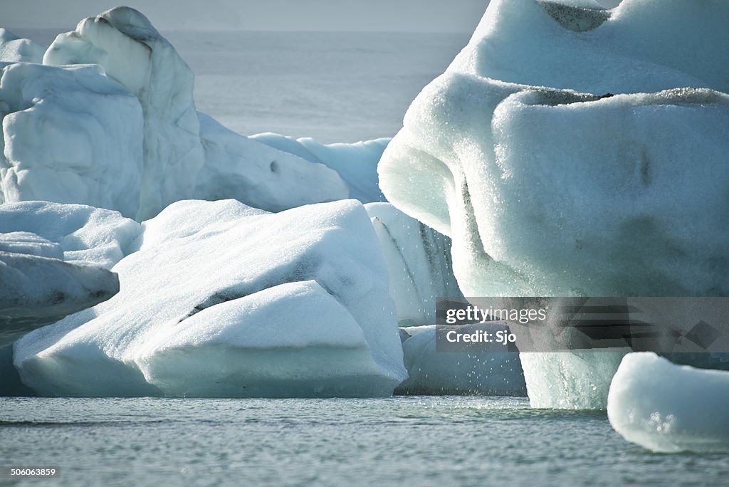 Icebergs in in the Jokulsarlon lagoon in Iceland