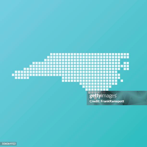 north carolina map basic square pattern turquoise - rectangle border stock illustrations