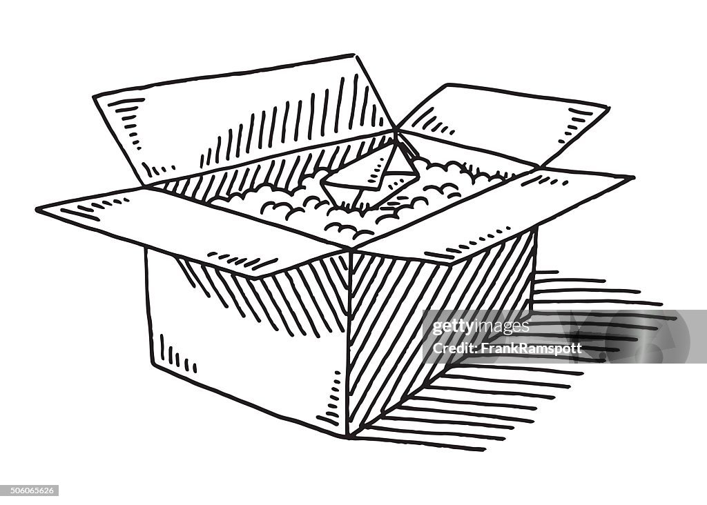 Open Delivery Box Drawing