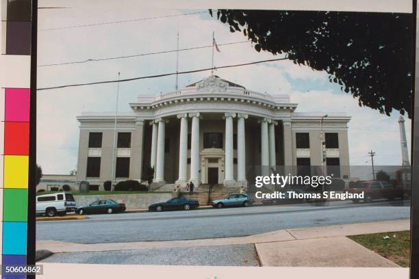Front exterior of Union, SC courthouse where Susan Smith is on trial for drowning her infant sons Michael & Alex in John D. Long Lake.