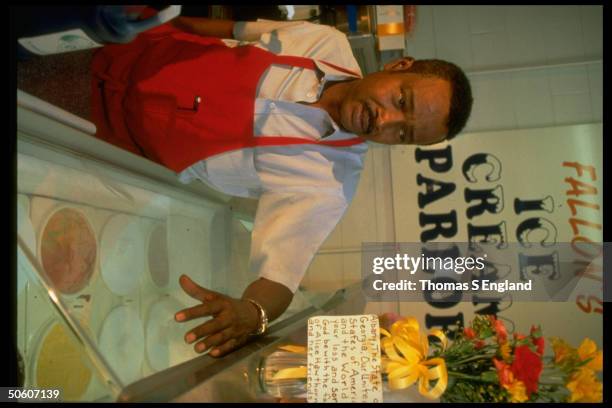 Curtis Kennedy in Fallon's Hot Dog & Ice Cream Parlor which he co-owned with Centennial Olympic Park bombing victim Alice Hawthorne.