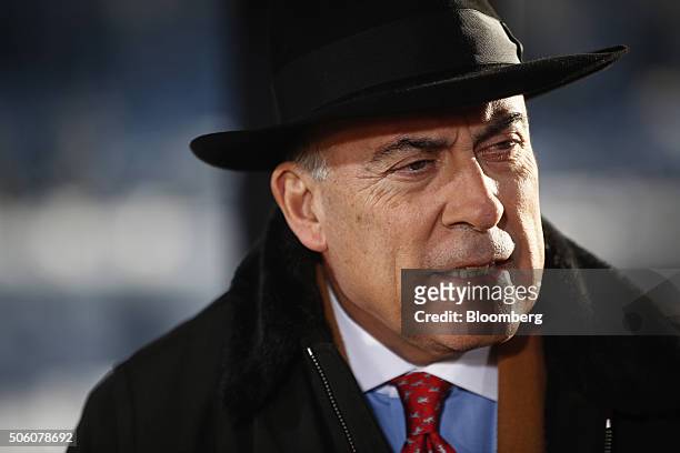 Muhtar Kent, chairman and chief executive officer of Coca-Cola Co., looks on during a Bloomberg Television interview during the World Economic Forum...