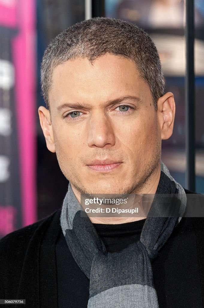 Wentworth Miller visits "Extra" at their New York studios at H&M in