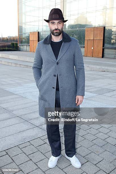 Actor Luca Calvani attends the Louis Vuitton Menswear Fall/Winter 2016-2017 Fashion Show as part of Paris Fashion Week. Held at 'Parc Andre Citroen'...