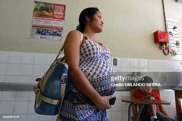 Pregnant woman waits to be attended at the Maternal and Children's Hospital in Tegucigalpa on January 21, 2016. The medical school at the National...