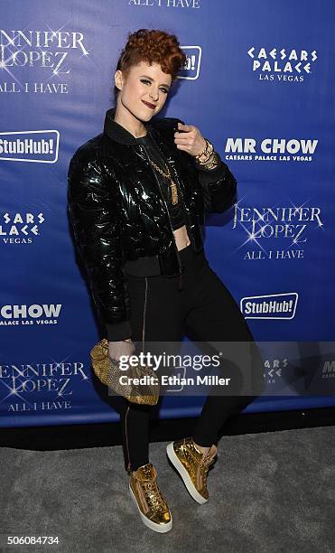 Singer Kiesza attends the after party for "JENNIFER LOPEZ: ALL I HAVE" and the grand opening of MR CHOW at Caesars Palace on January 21, 2016 in Las...