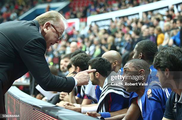 Dusan Ivkovic, Head Coach of Anadolu Efes Istanbul during the Turkish Airlines Euroleague Basketball Top 16 Round 4 game between Cedevita Zagreb v...
