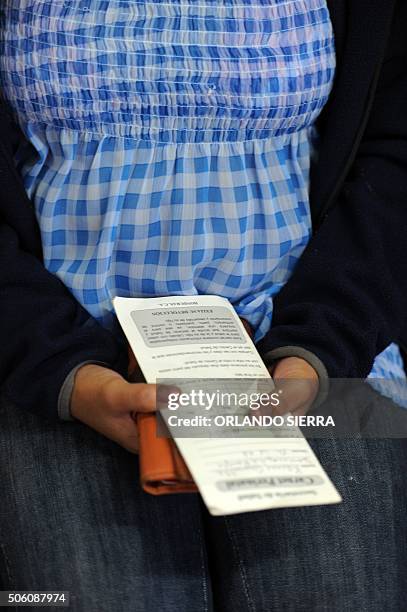 Pregnant woman waits to be attended at the Maternal and Children's Hospital in Tegucigalpa on January 21, 2016. The medical school at the National...