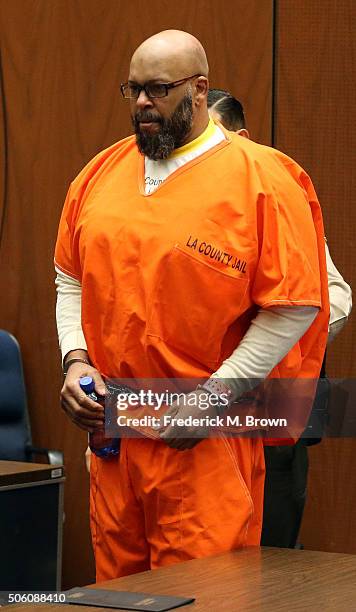 Marion "Suge" Knight appears in Los Angeles court for a Pretrial Hearing at the Clara Shortridge Foltz Criminal Justice Center on January 21, 2016 in...