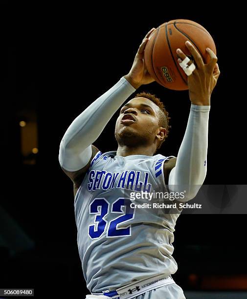 Derrick Gordon of the Seton Hall Pirates in action the Villanova Wildcats during the second half of an NCAA college basketball game on January 20,...