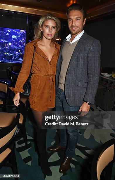 Natasha Oakley and Gilles Souteyrand attend a private dinner hosted by Creme de la Mer to celebrate the launch of Genaissance de la Mer the Serum...