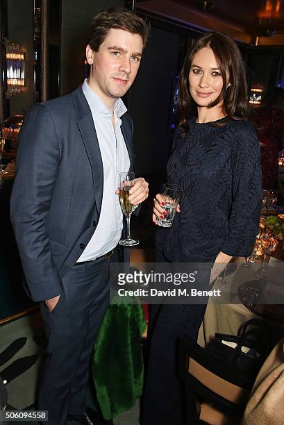 Max Benitz and Olga Kurylenko attend a private dinner hosted by Creme de la Mer to celebrate the launch of Genaissance de la Mer the Serum Essence,...