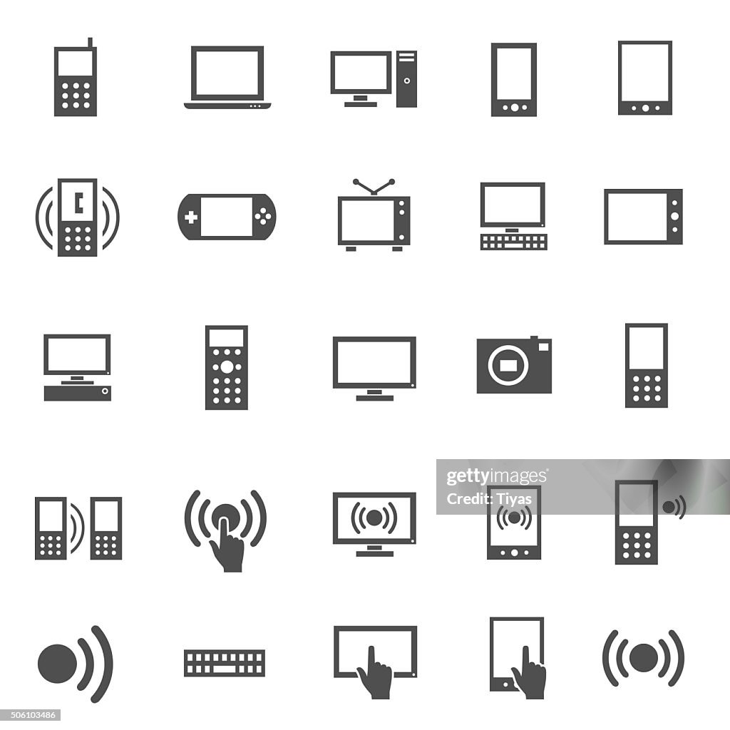 Ensemble d'icônes des appareils électroniques