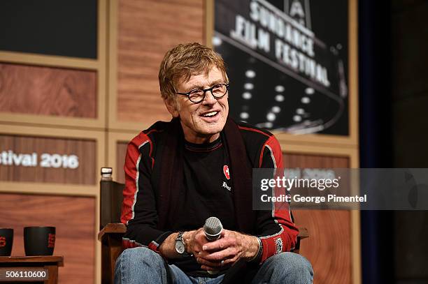 Sundance Institute President Robert Redford attends the 2016 Sundance Film Festival Day One Press Conference at Egyptian Theatre on January 21, 2016...