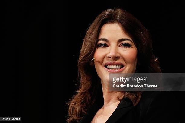 Nigella Lawson speaks during a Business Chicks function at Westin Hotel on January 22, 2016 in Sydney, Australia.