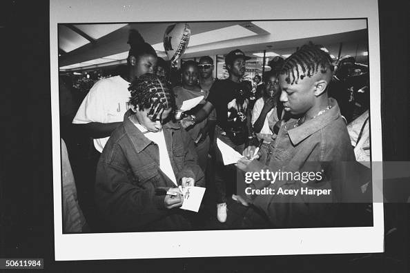 Kris Kross rap duo Daddy Mack & Mack Daddy sporting braided... News ...