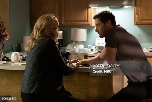 The Vehm" Episode 312 -- Pictured: Megan Boone as Liz Keen, Ryan Eggold as Tom Keen --