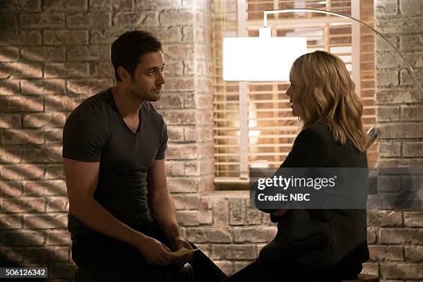 The Vehm" Episode 312 -- Pictured: Ryan Eggold as Tom Keen, Megan Boone as Liz Keen --