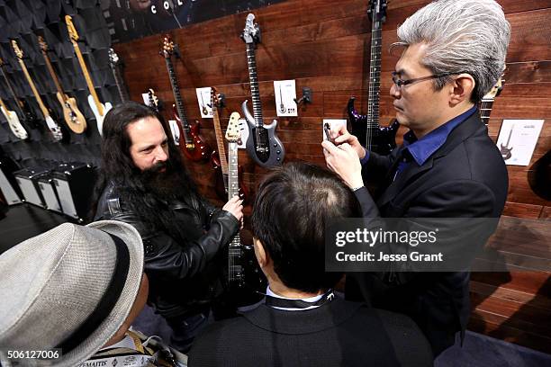 Convention goers experience the exhibits at the at the 2016 NAMM Show Opening Day at the Anaheim Convention Center on January 21, 2016 in Anaheim,...