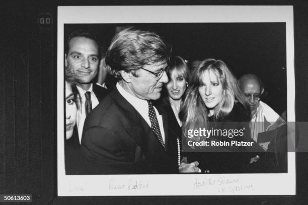 Actor/director Robert Redford w. Daughter Shauna & date Kathy O'Rear at benefit for the Natural Resources Defense Council, following the premiere of...