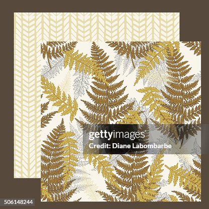 Coordinating Ferns Seamless Pattern Set Coordinating Ferns Seamless Pattern Set