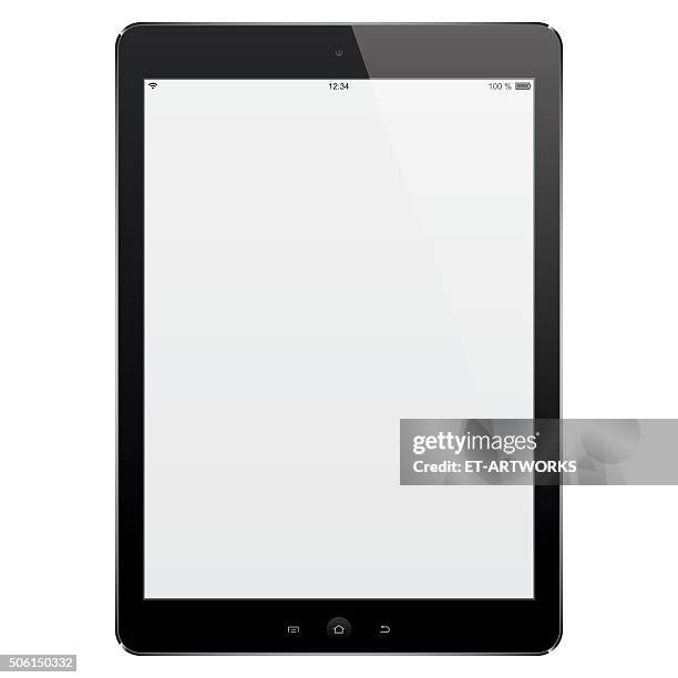 vektor-digitale tablet mit leeren bildschirm - leerer bildschirm stock-grafiken, -clipart, -cartoons und -symbole