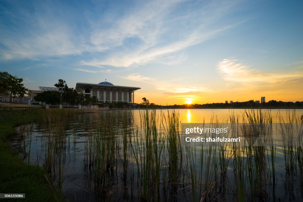 Sunset over Tuanku Mizan Zainal Abidin Mosque