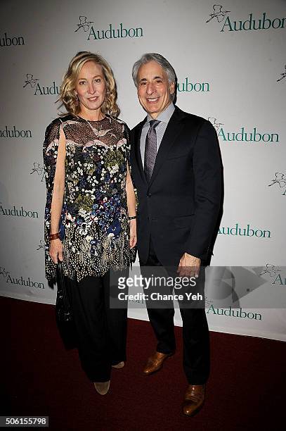 Carrie Brown Epstein and David Yarnold attend 2016 National Audubon Society Winter Gala at Cipriani 42nd Street on January 21, 2016 in New York City.