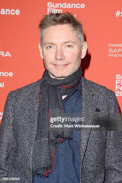 Filmmaker Kevin Macdonald attends the "Sky Ladder: The Art Of Cai Guo-Qiang" Premiere during the 2016 Sundance Film Festival at The Marc Theatre on...