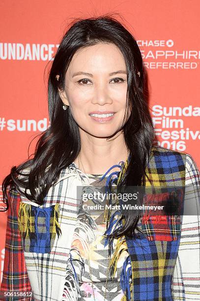 Wendi Murdoch attends the "Sky Ladder: The Art Of Cai Guo-Qiang" Premiere during the 2016 Sundance Film Festival at The Marc Theatre on January 21,...