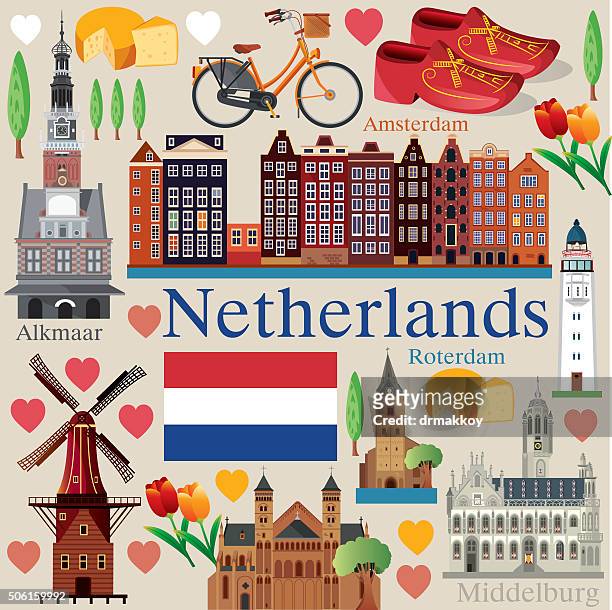 netherlands - dutch culture stock illustrations