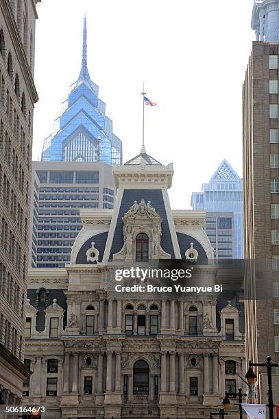 the view of city hall - philadelphia city hall stock pictures, royalty-free photos & images