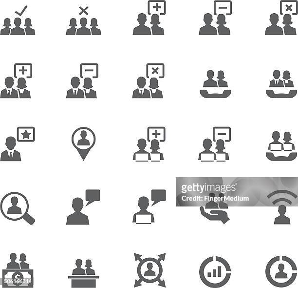 business and user icon set - customer profile stock illustrations