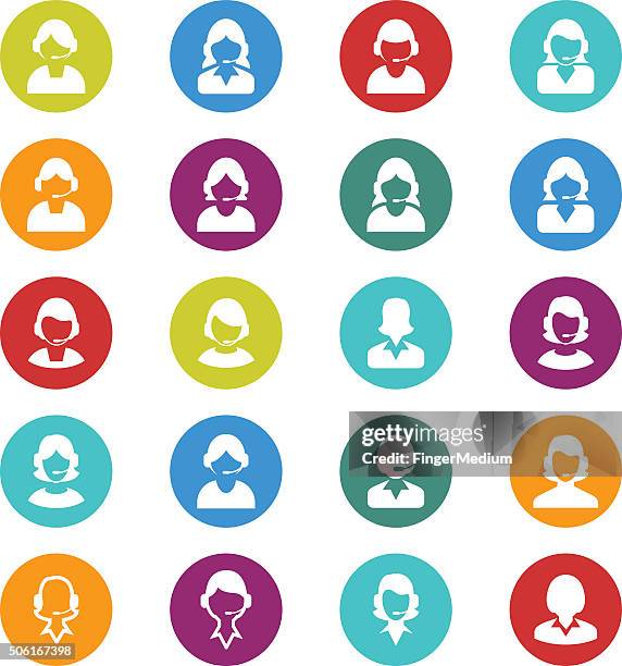 user icon set - family using computer stock illustrations