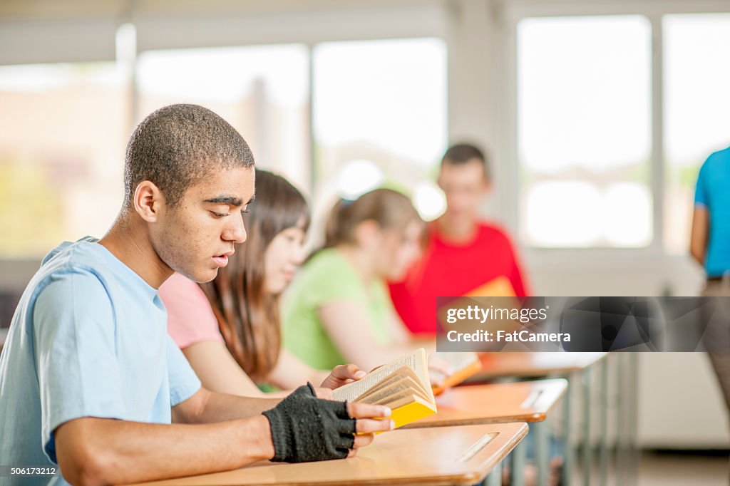 Reading a Book in Class