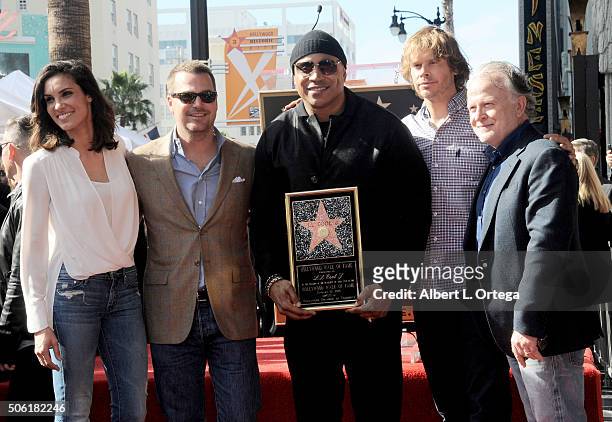 Cast of NCIS L.A.: Daniela Ruah, Chris O'Donnell, LL Cool J, Eric Christian Olsen and Shane Brennan at the Star On The Hollywood Walk of Fame...