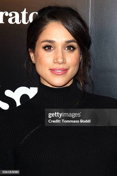 Actress Meghan Markle attends the premiere of USA Network's "Suits" season 5 held at Sheraton Los Angeles Downtown Hotel on January 21, 2016 in Los...