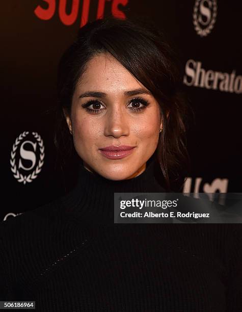 Actress Meghan Markle attends the premiere of USA Network's "Suits" Season 5 at the Sheraton Los Angeles Downtown Hotel on January 21, 2016 in Los...