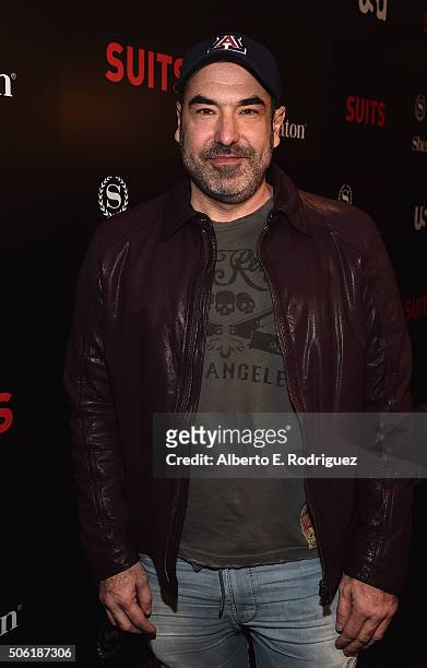 Actor Rick Hoffman attends the premiere of USA Network's "Suits" Season 5 at the Sheraton Los Angeles Downtown Hotel on January 21, 2016 in Los...