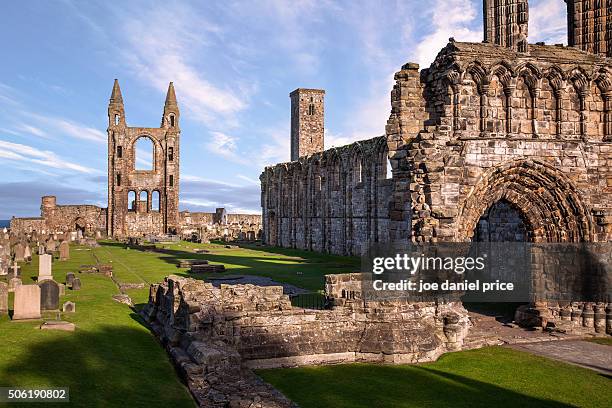 st andrews cathedral, st andrews, scotland - st andrews schotland stock-fotos und bilder