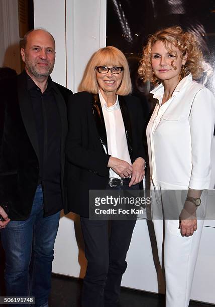 Exhibition AD Olivier de Larue d'Argere, Mireille Darc and Alexandra Bronkers attend the Mireille Darc Photo Exhibition Preview at Artcurial on...