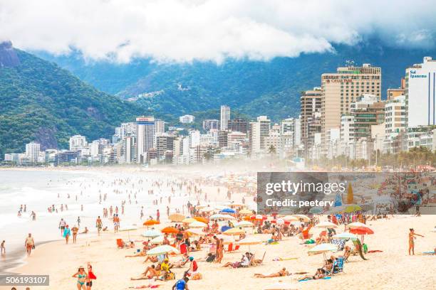 rio beach. - brazil skyline stock pictures, royalty-free photos & images